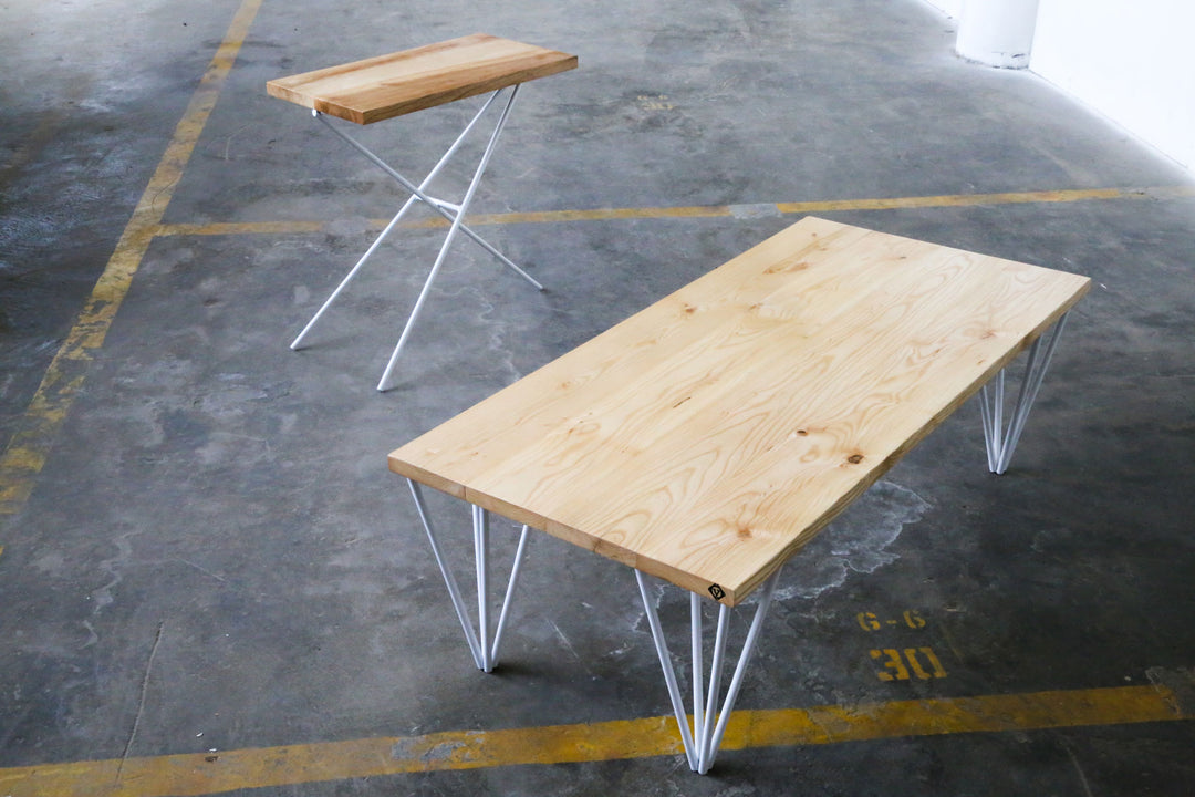 pyramid coffee table , ash coffee table , pin leg table , handmade coffee table , industrial coffee table, mid-century coffee table