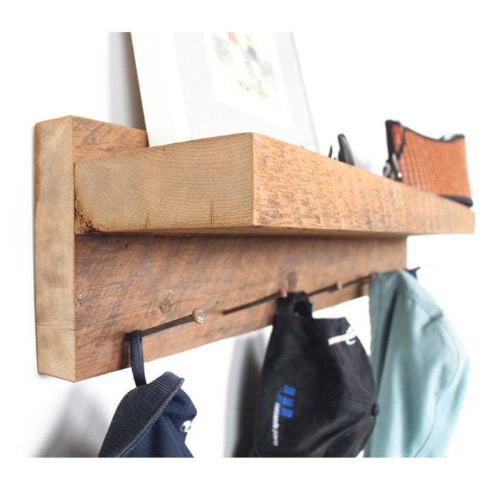 Wall Mounted Reclaimed Wood Coat Rack