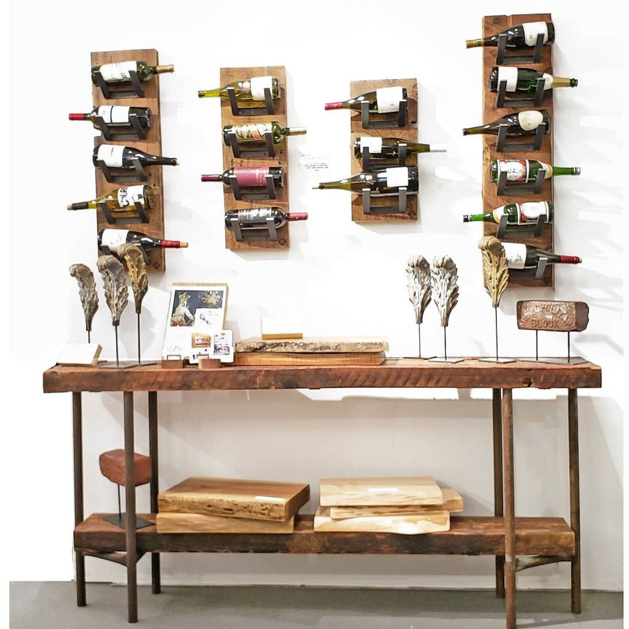 Reclaimed Wood & Steel Wine Rack | Fits Any Bottle – Vault Furniture